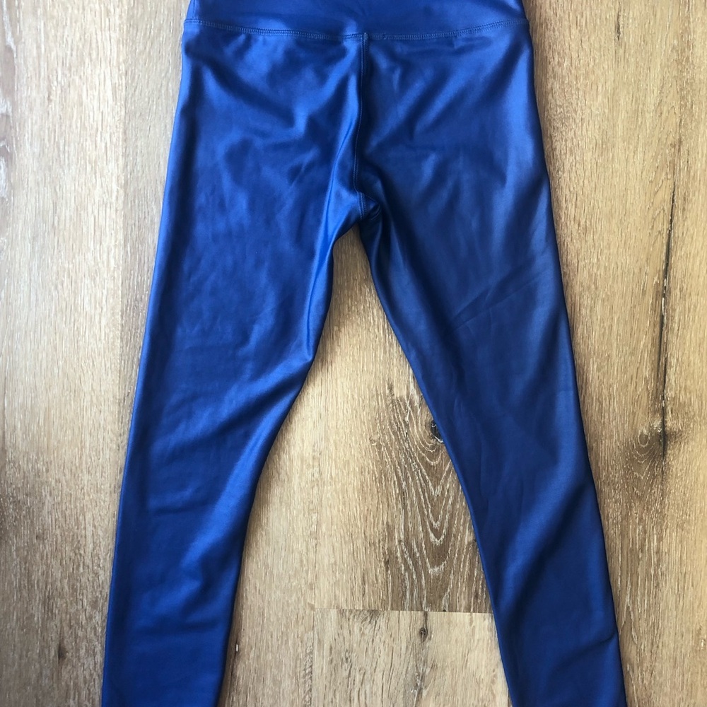 Zyia Active Dark Blue Sheen High Waisted Leggings Light N Tight sz 2 - Picture 6 of 6